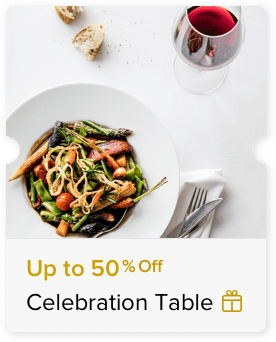 Up to 50% Off Food and Beverage Bill